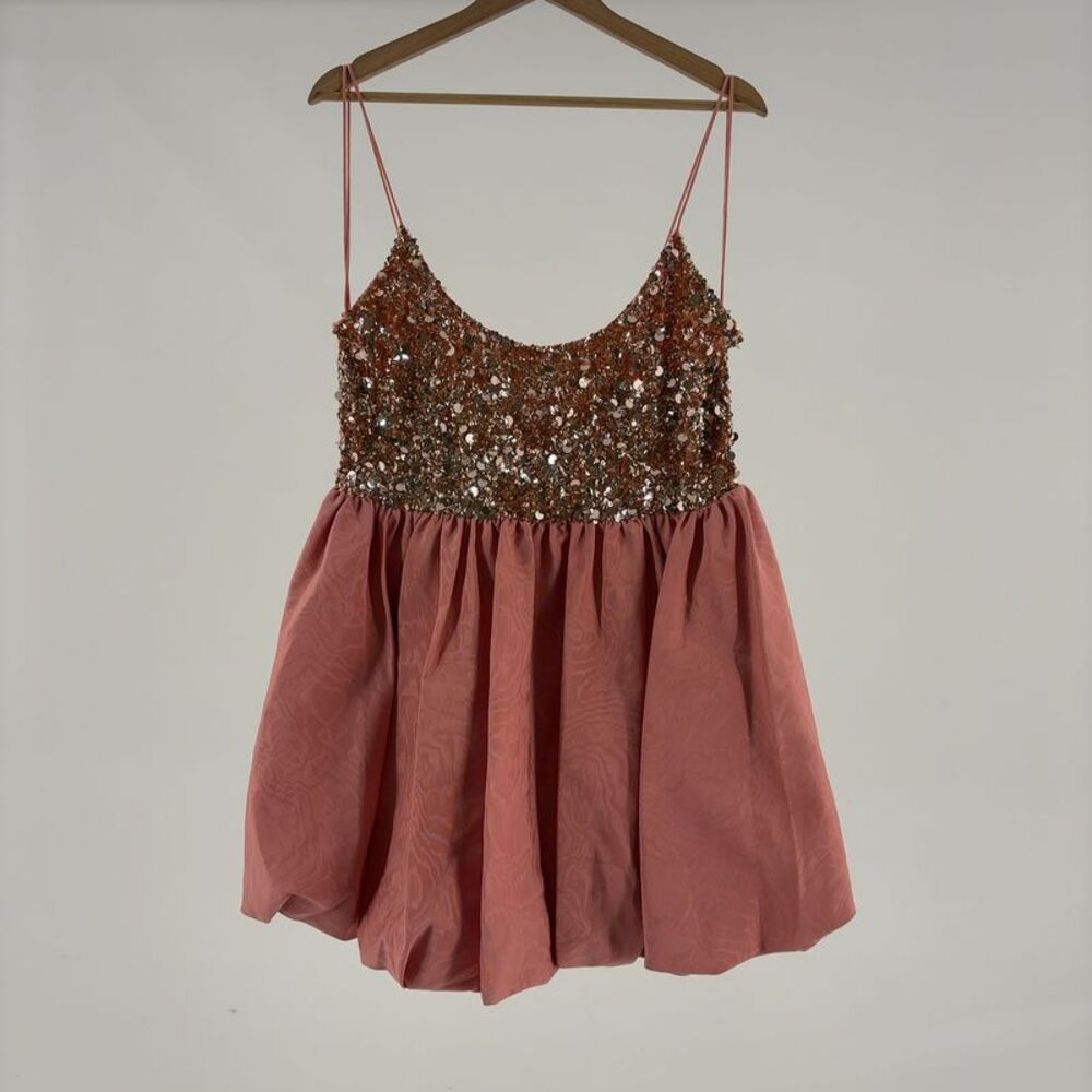 Alice + Olivia Nessa Sequin Empire Waist Bubble Mini Dress
